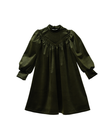 Rachel dress (olive-green velvet)