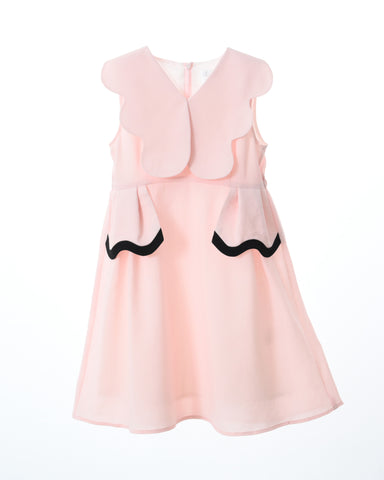 Colette dress (blush-pink/black)