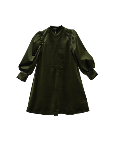 Rachel dress (olive-green velvet)