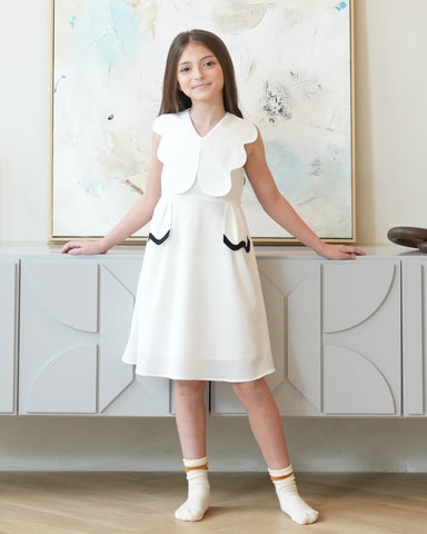 Colette dress (ivory/black)