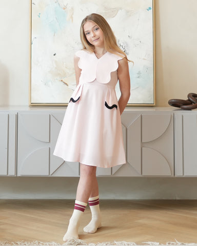 Colette dress (blush-pink/black)