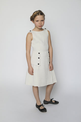 Daphne dress (ivory with gold metallic thread)